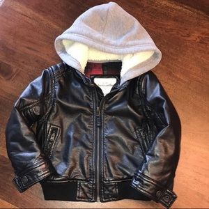 Abercrombie Kids Leather Jacket with hoodie